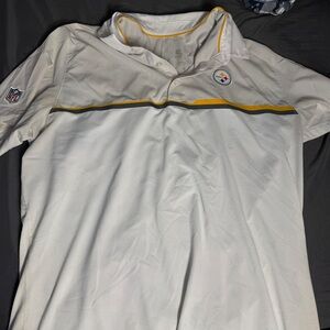 Nike Pittsburgh Steelers White and Yellow Polo Shirt